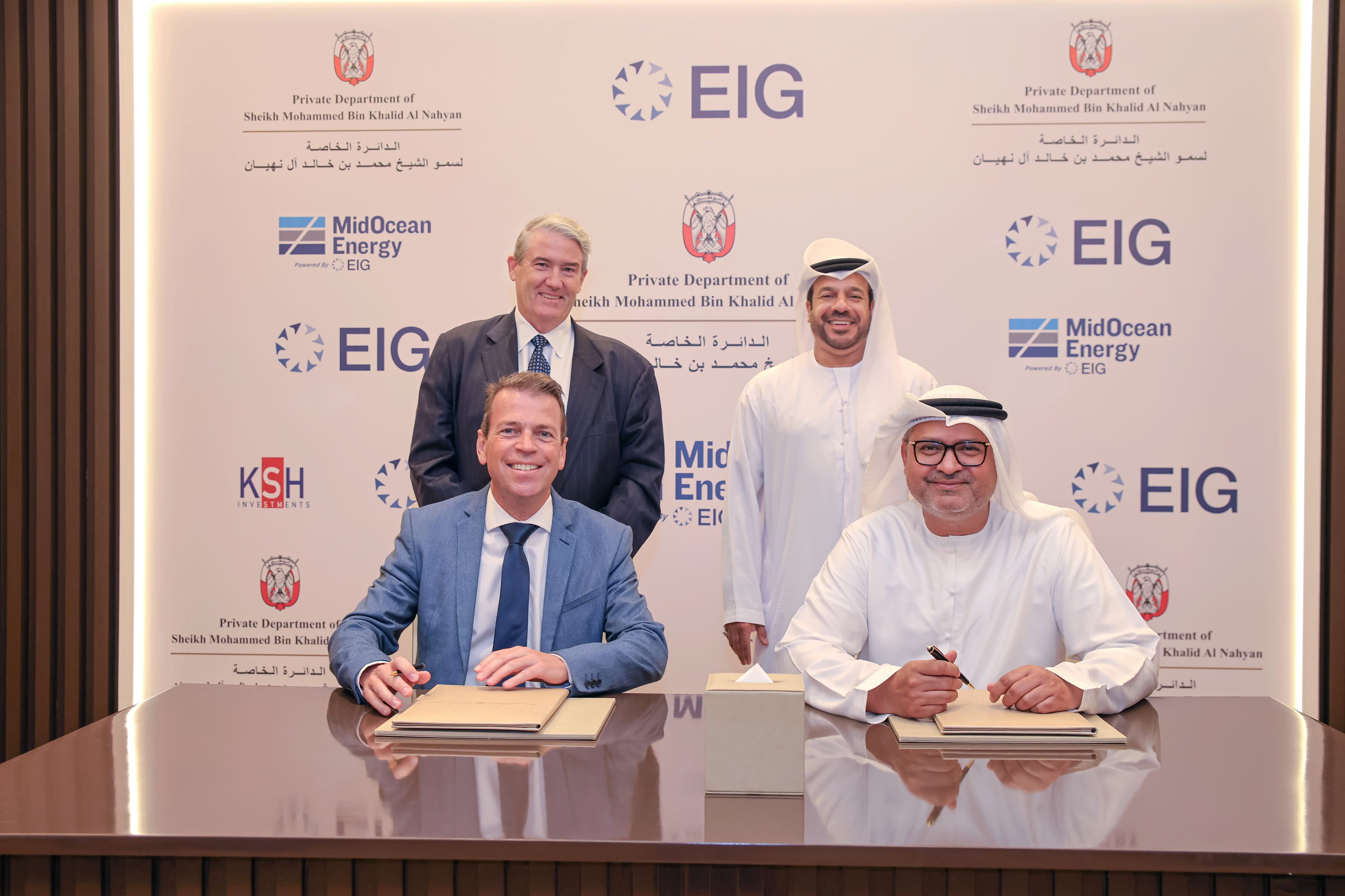 Executives from the Private Department of Sheikh Mohammed bin Khalid Al Nahyan, MidOcean and EIG