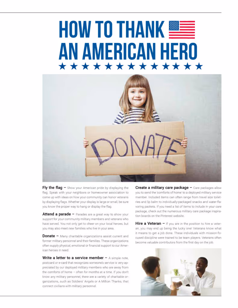 How to thank an American Hero