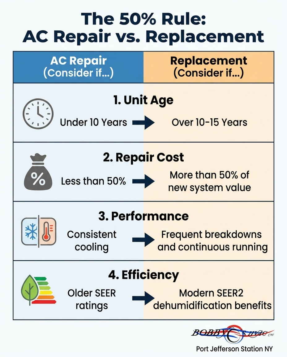 The 50% Rule: AC Repair vs. Replacement