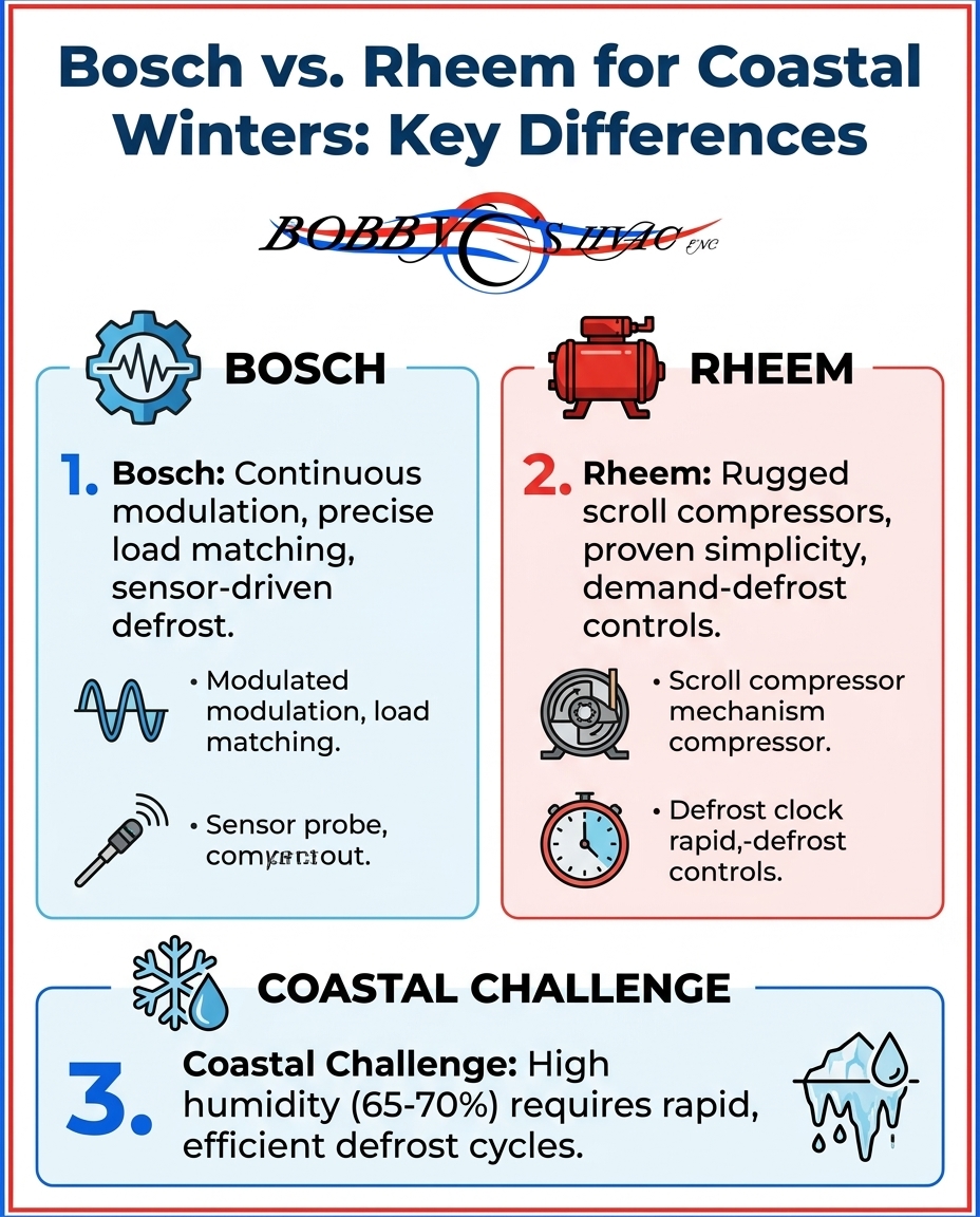 Bosch vs. Rheem for Coastal Winters: Key Differences