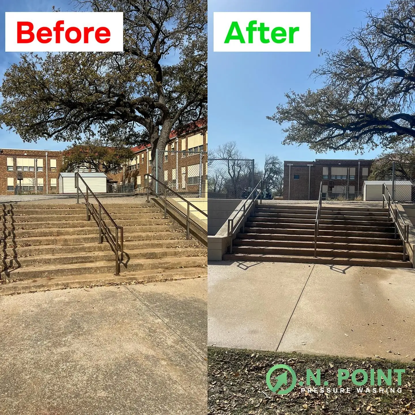 pressure washing driveway before and after