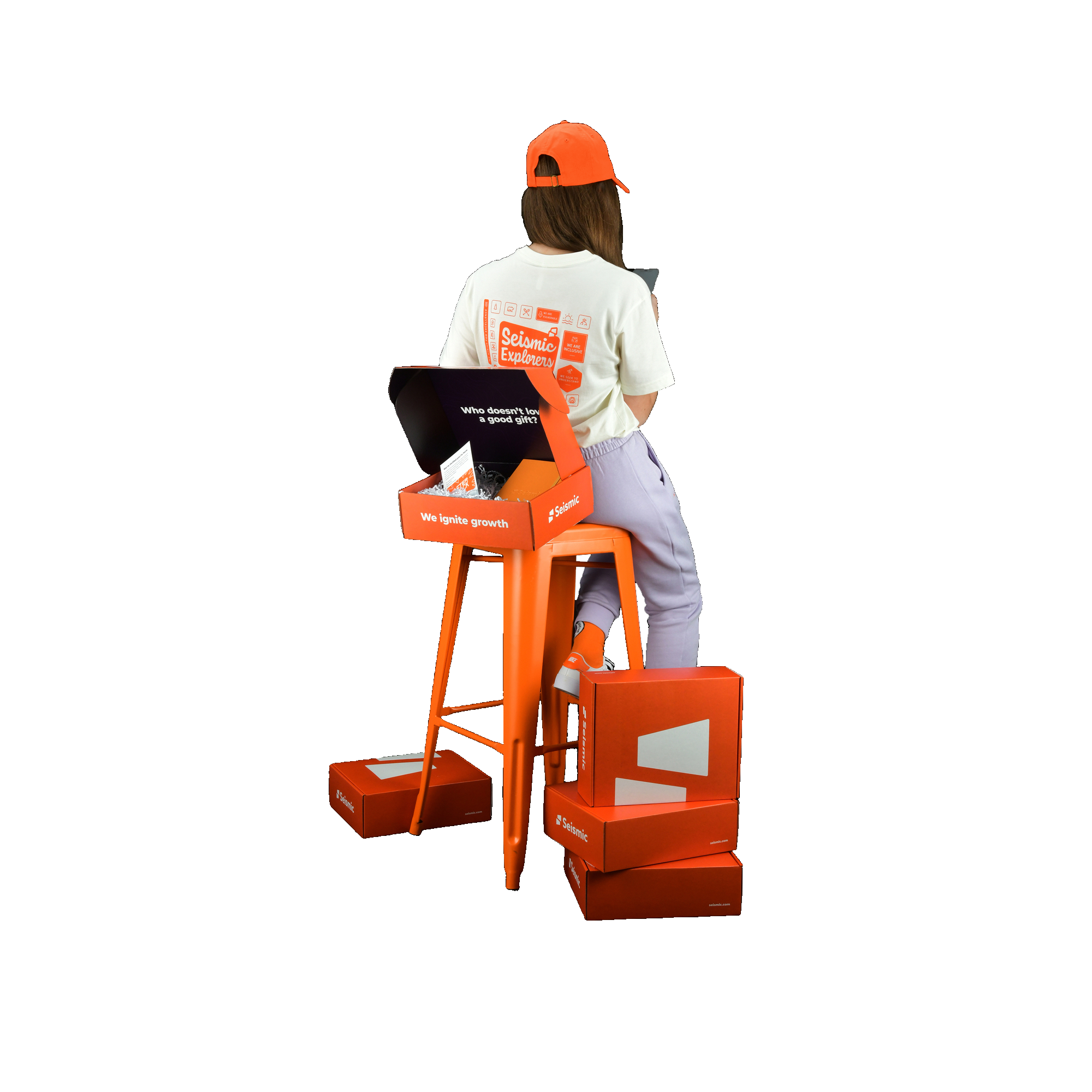 girl using mobile and sitting on the chair image 40