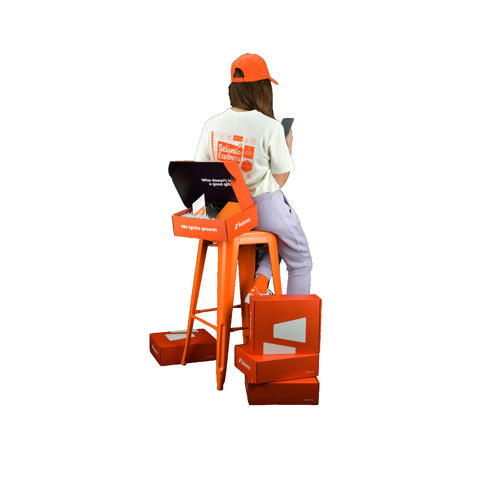 girl using mobile and sitting on the chair image 41