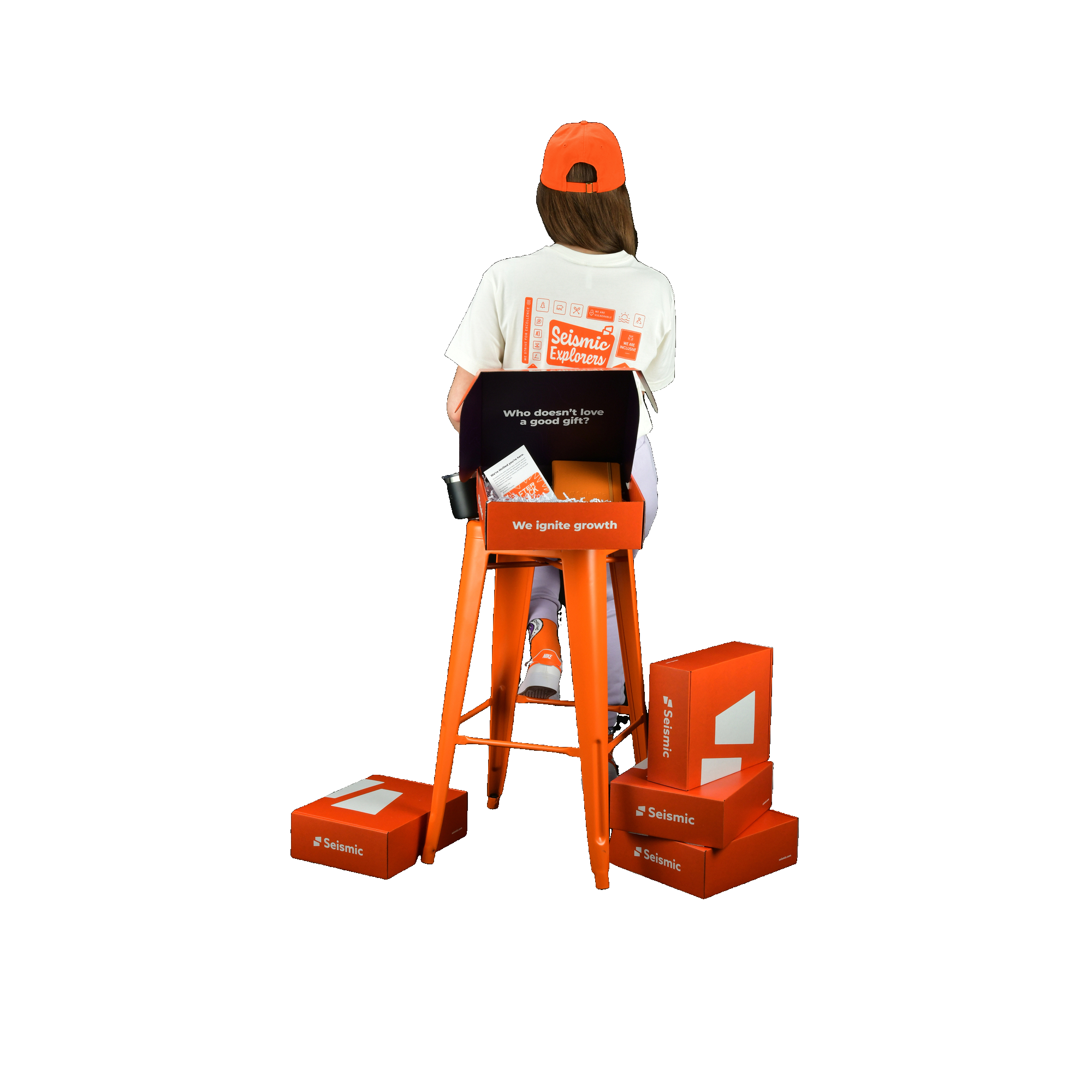 girl using mobile and setting on the chair image 33