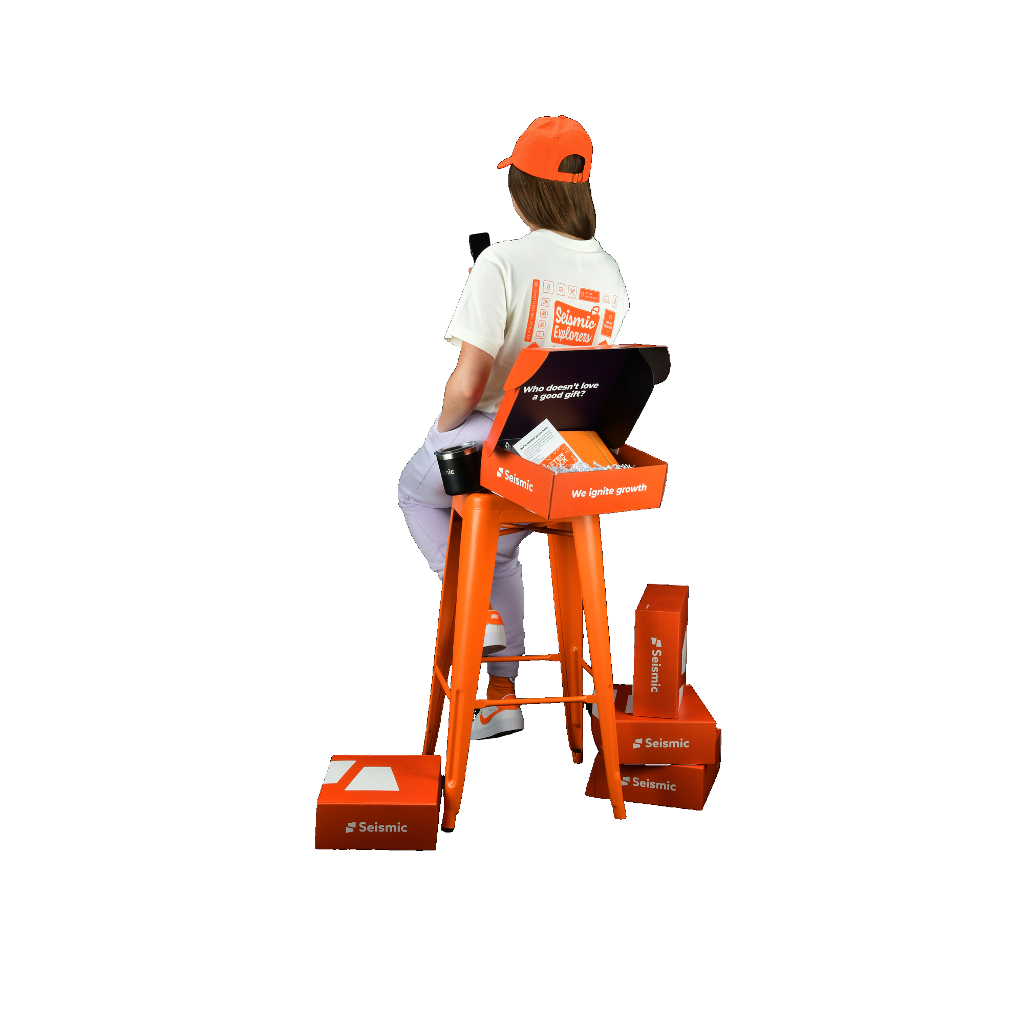 girl using mobile and setting on the chair image 27