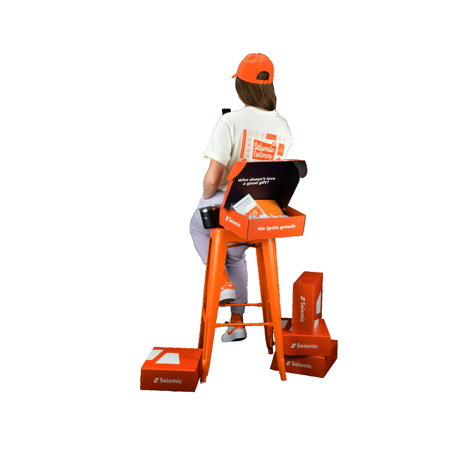 girl using mobile and setting on the chair image 28
