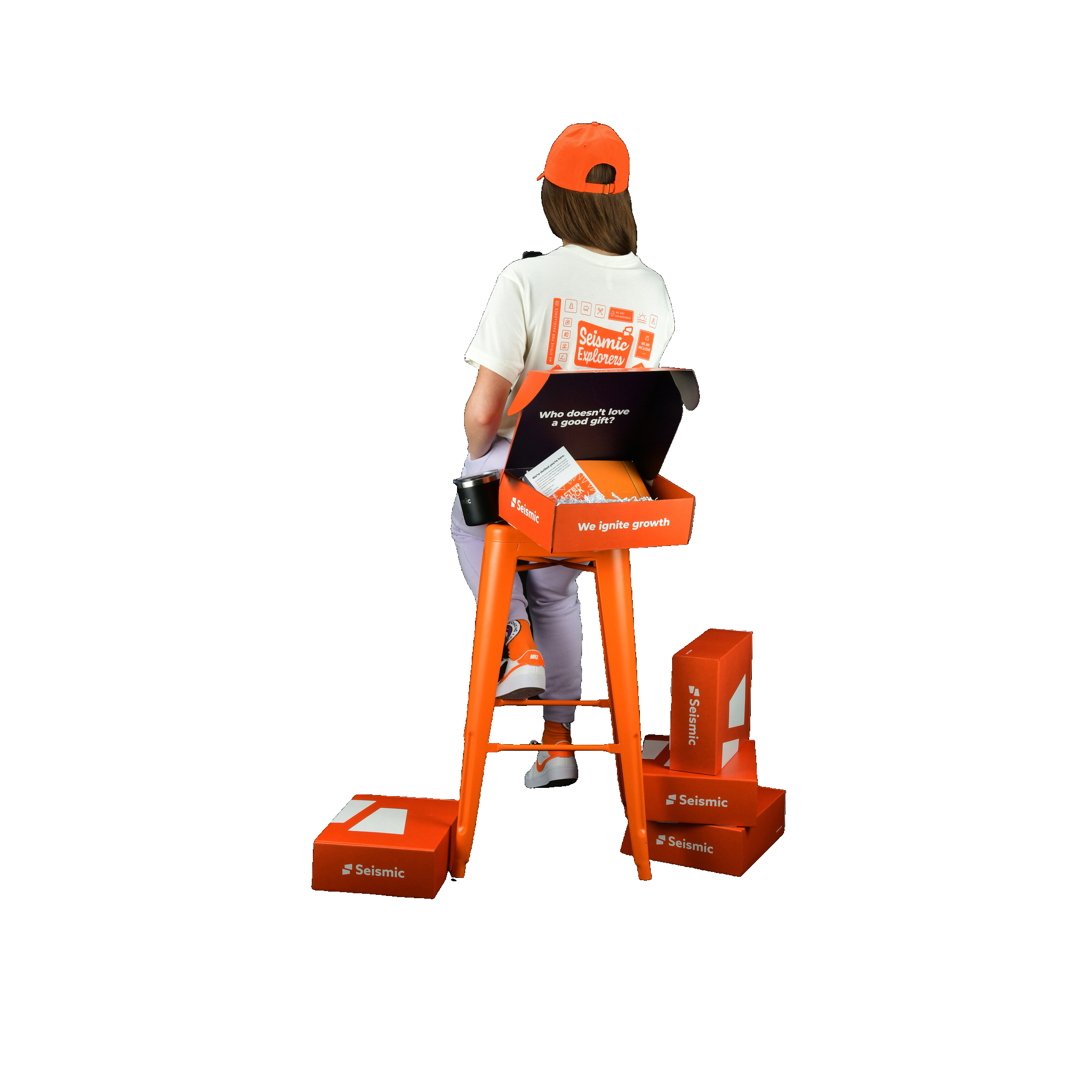 girl using mobile and setting on the chair image 29