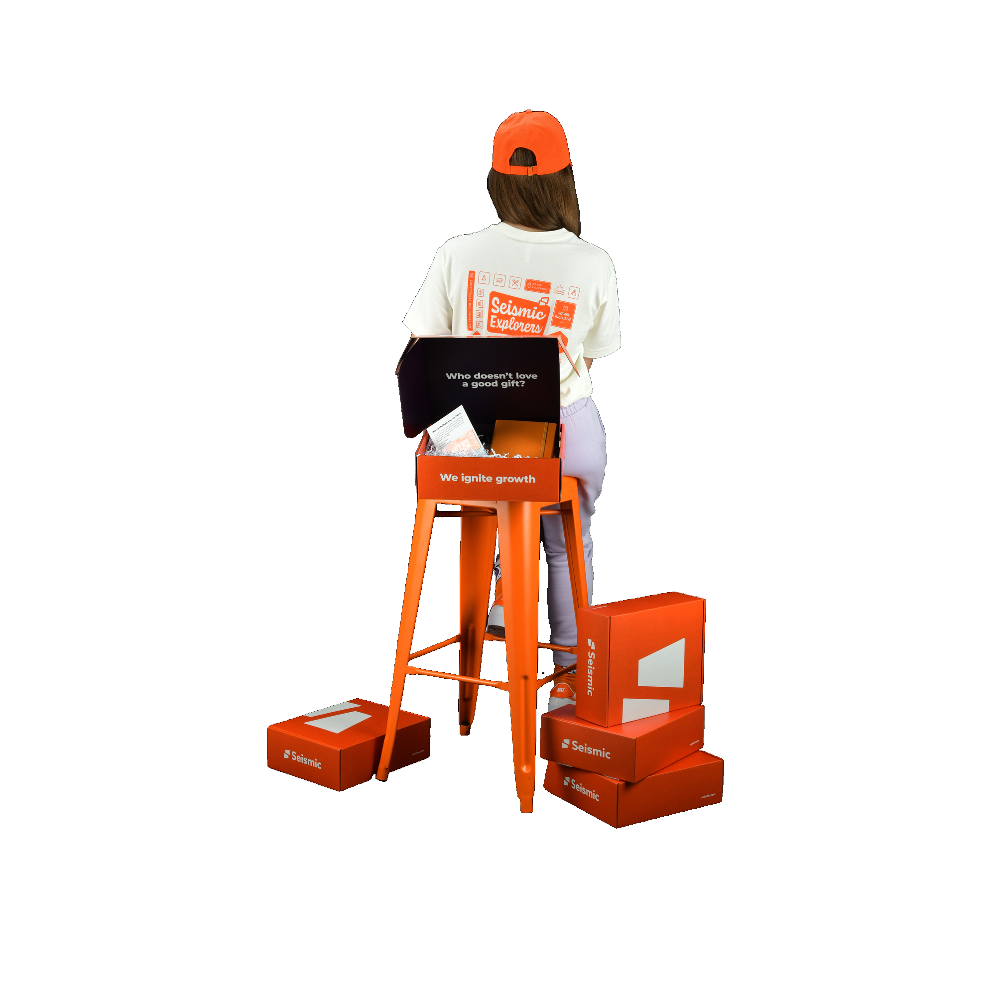 girl using mobile and setting on the chair image 35