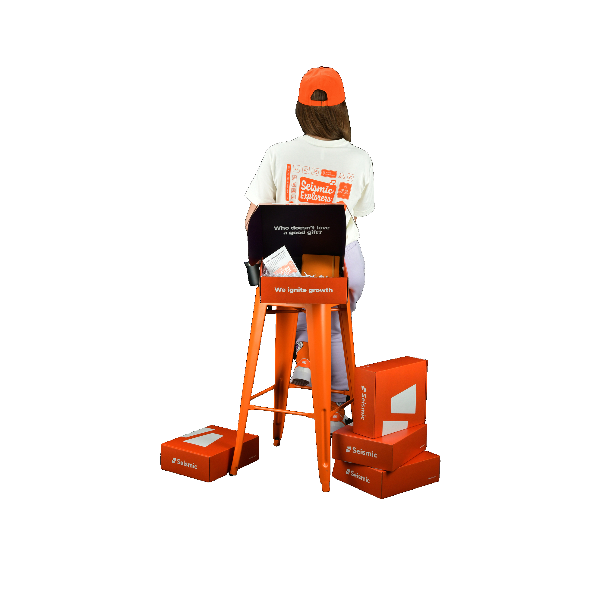 girl using mobile and setting on the chair image 34