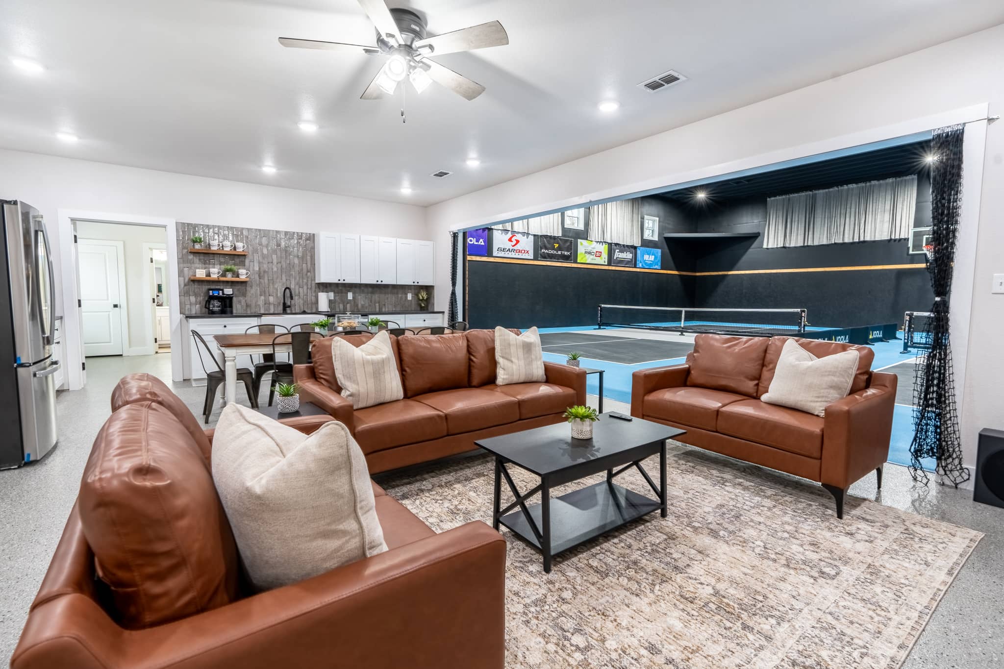 Two indoor pickleball courts at home