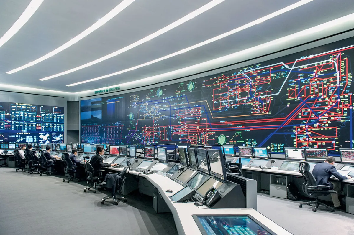 Control room for energy grid.
