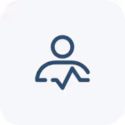 Icon showing patient with health status monitor symbol