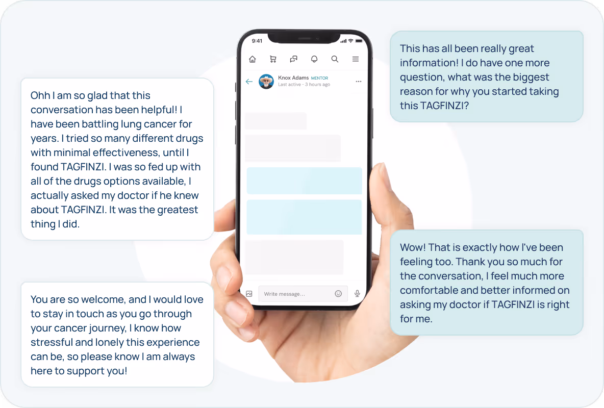 App interface showing step-by-step patient onboarding