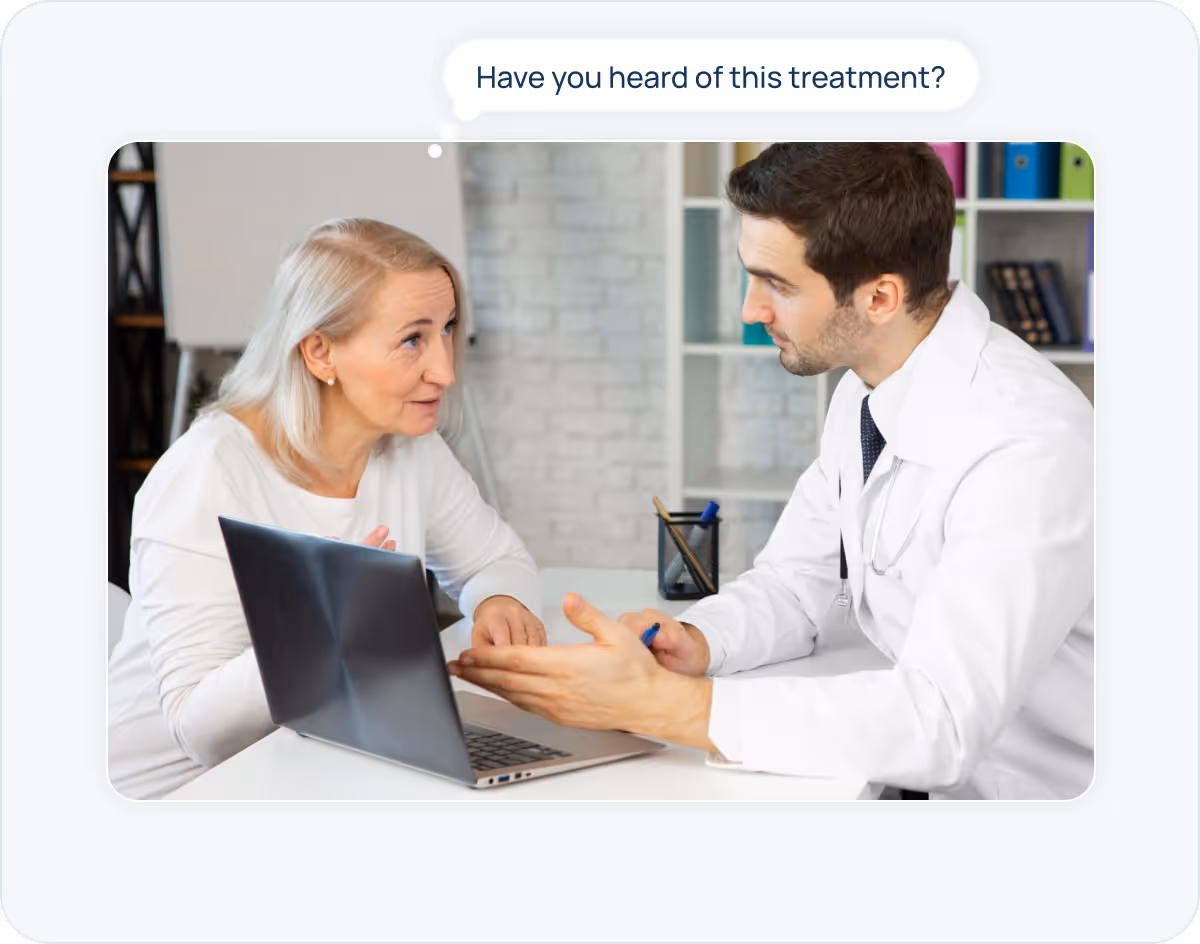 Patient and doctor in conversation during a consultation