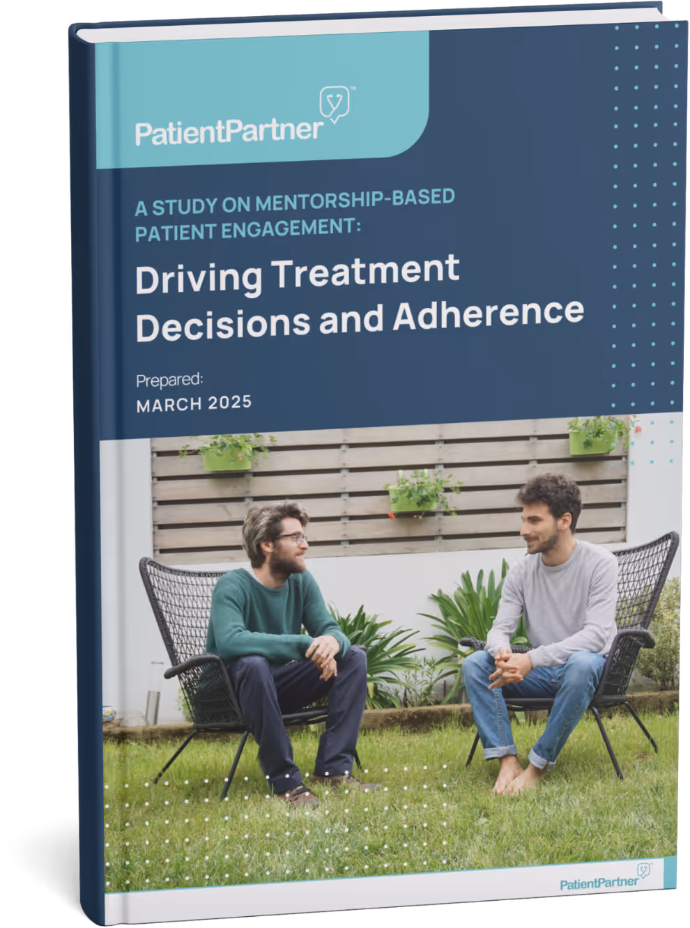 Cover of PatientPartner white paper on mentorship-driven treatment decisions and patient adherence published March 2025