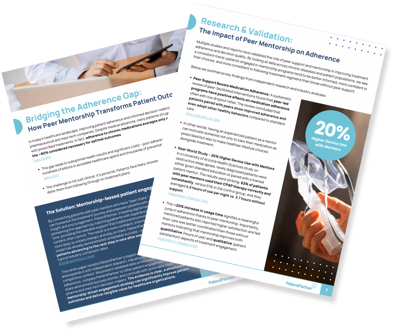 Report showing how peer mentorship improves treatment adherence and patient device usage by 20 percent