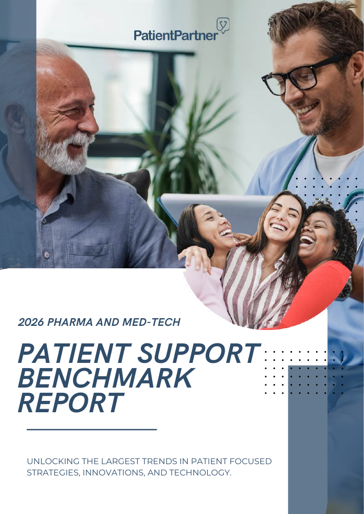 Cover of the 2026 Pharma and Med-Tech Patient Support Benchmark Report