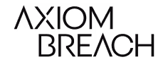 Black background with stylized text 'AXIOM BREACH'.