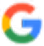 Google multicolored letter G logo.