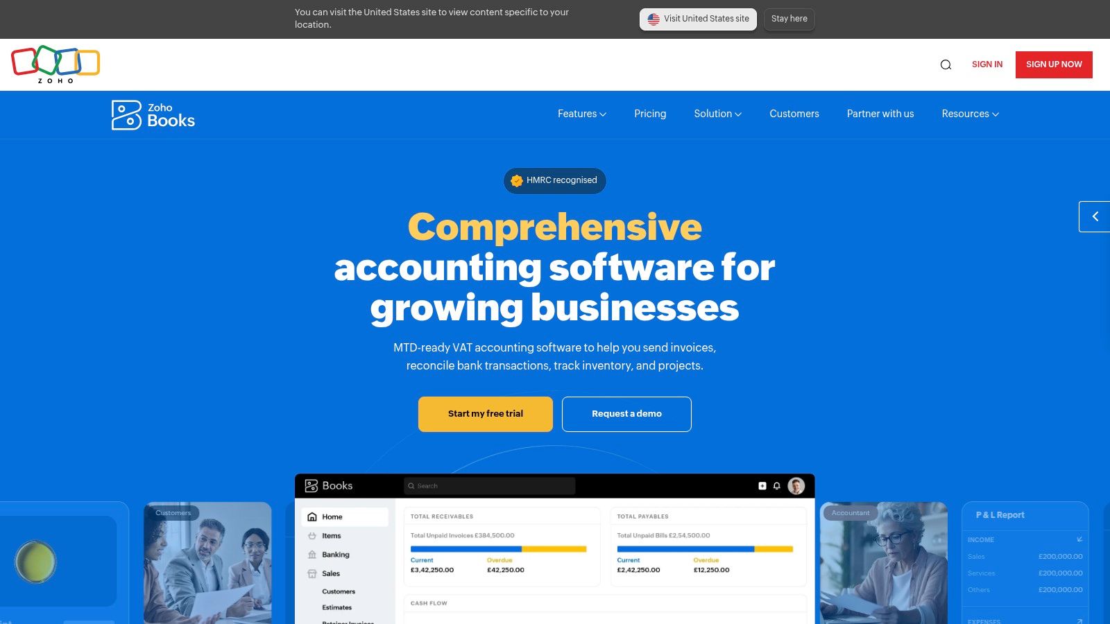 Zoho Books (with Zia AI and analytics)