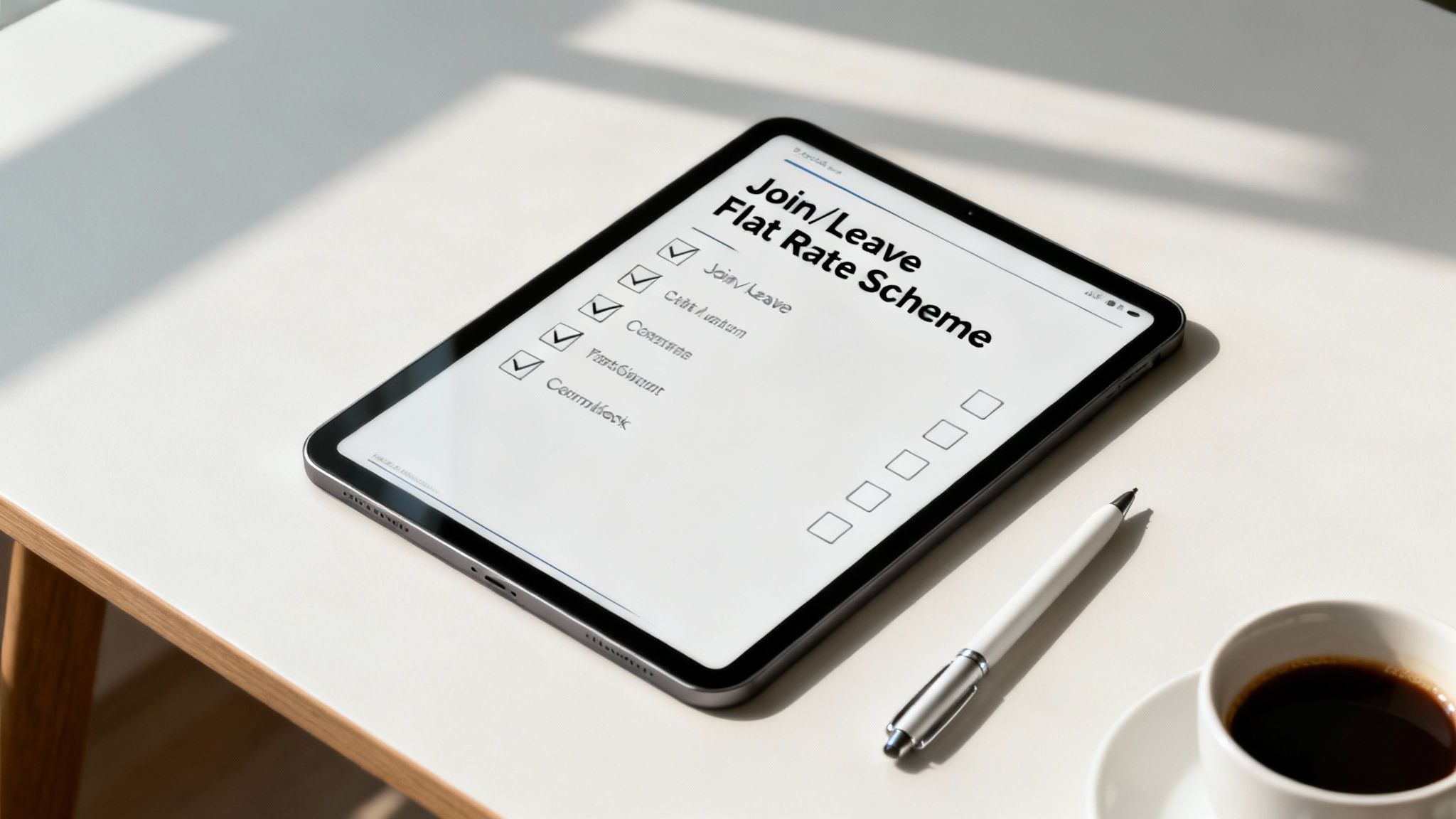 A person signing a document, representing the process of joining or leaving a scheme.