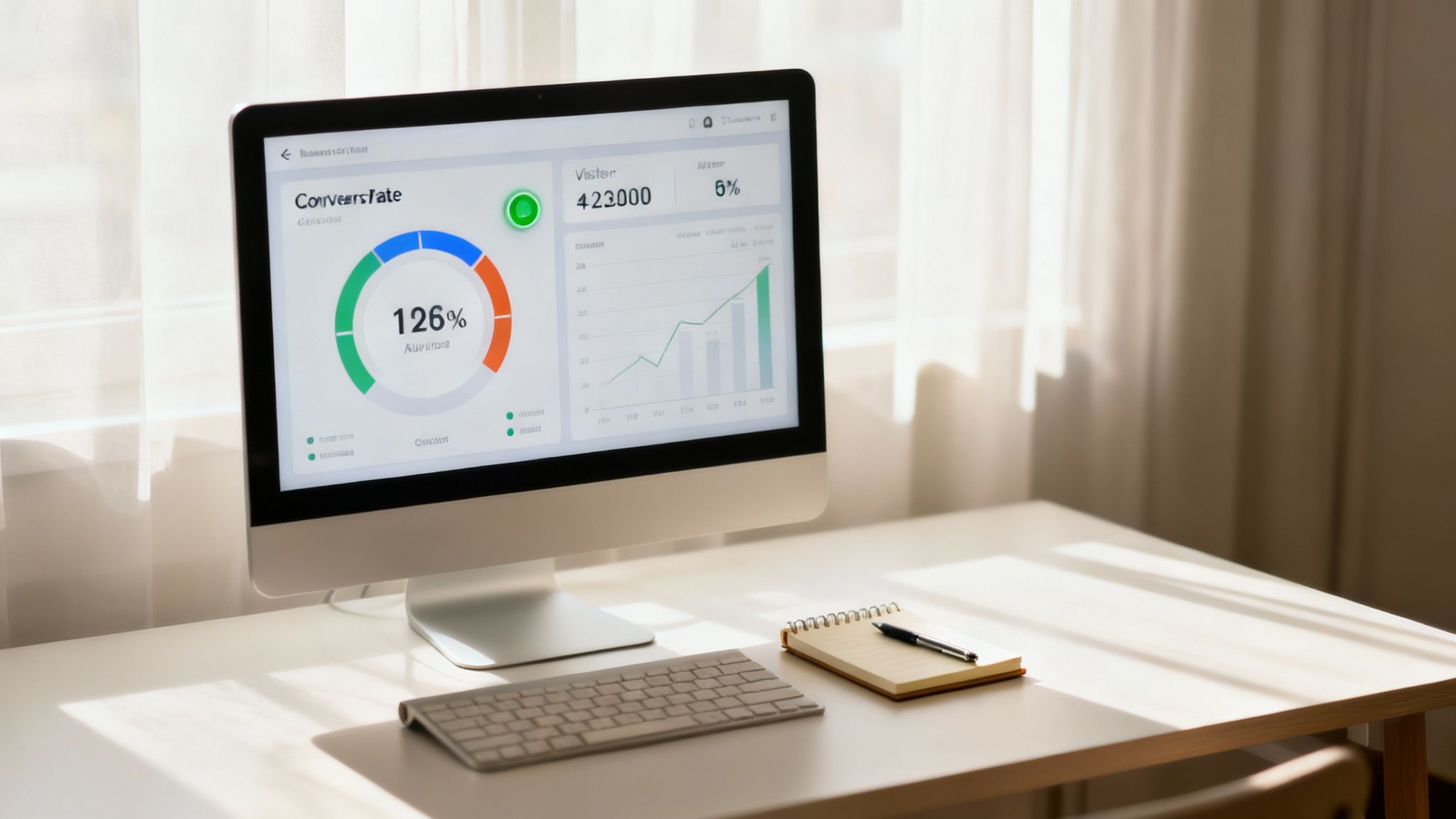 A person examining charts and graphs on a digital dashboard, representing data analysis and market fit signals.