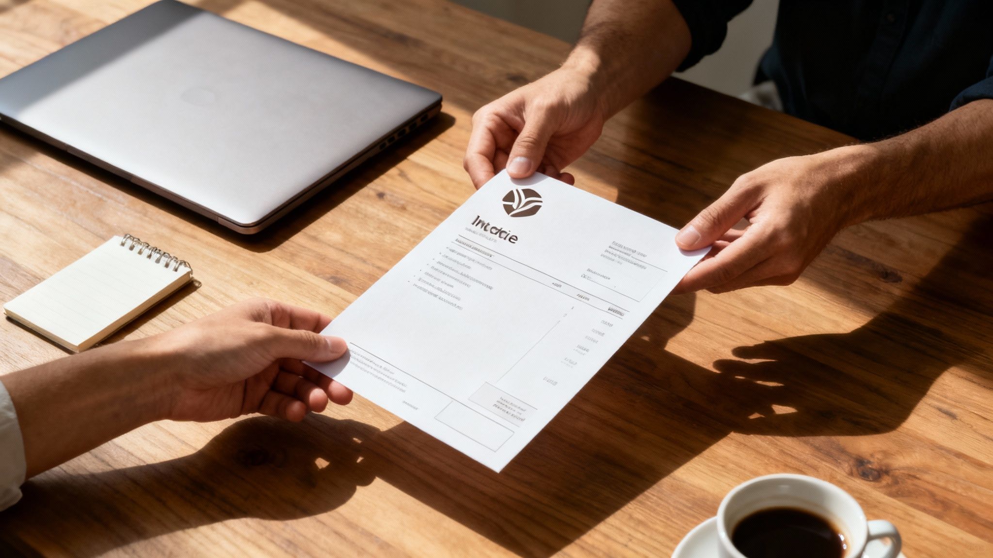Freelancer working on a laptop at a desk with plants
