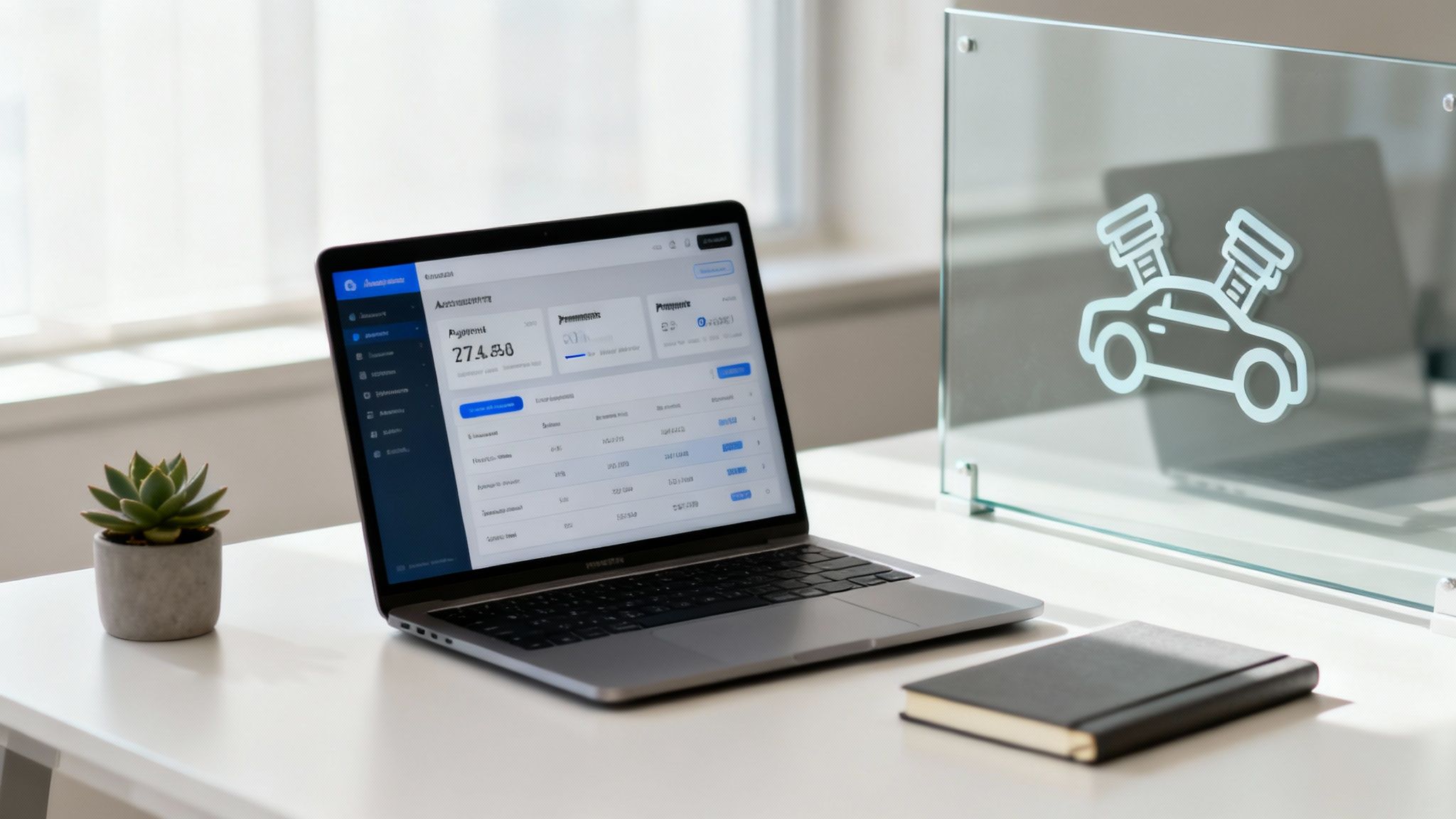 An illustration of Modulr's core features on a digital interface