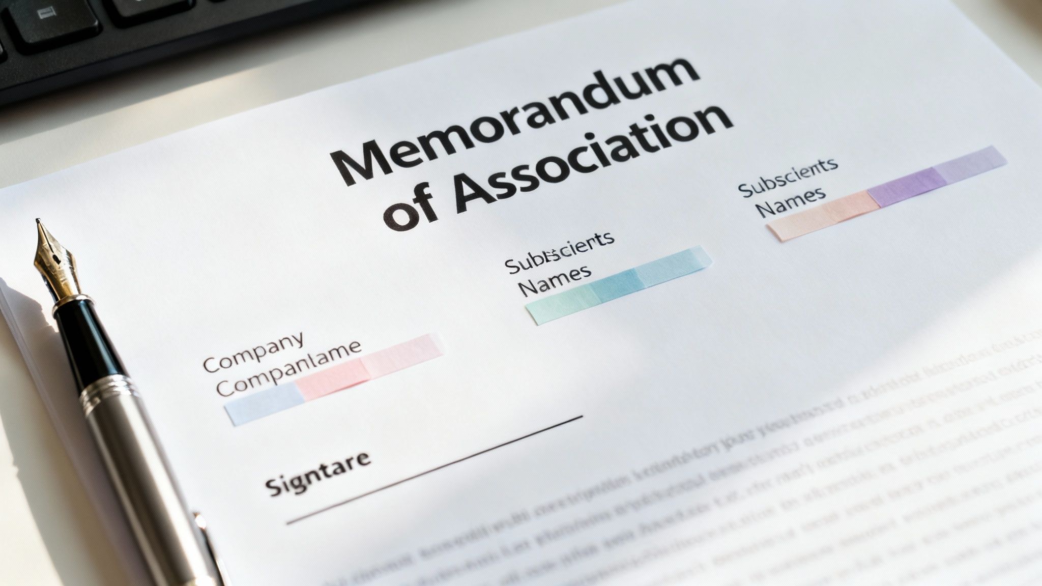A person signing a formal document, symbolising the commitment of a memorandum.