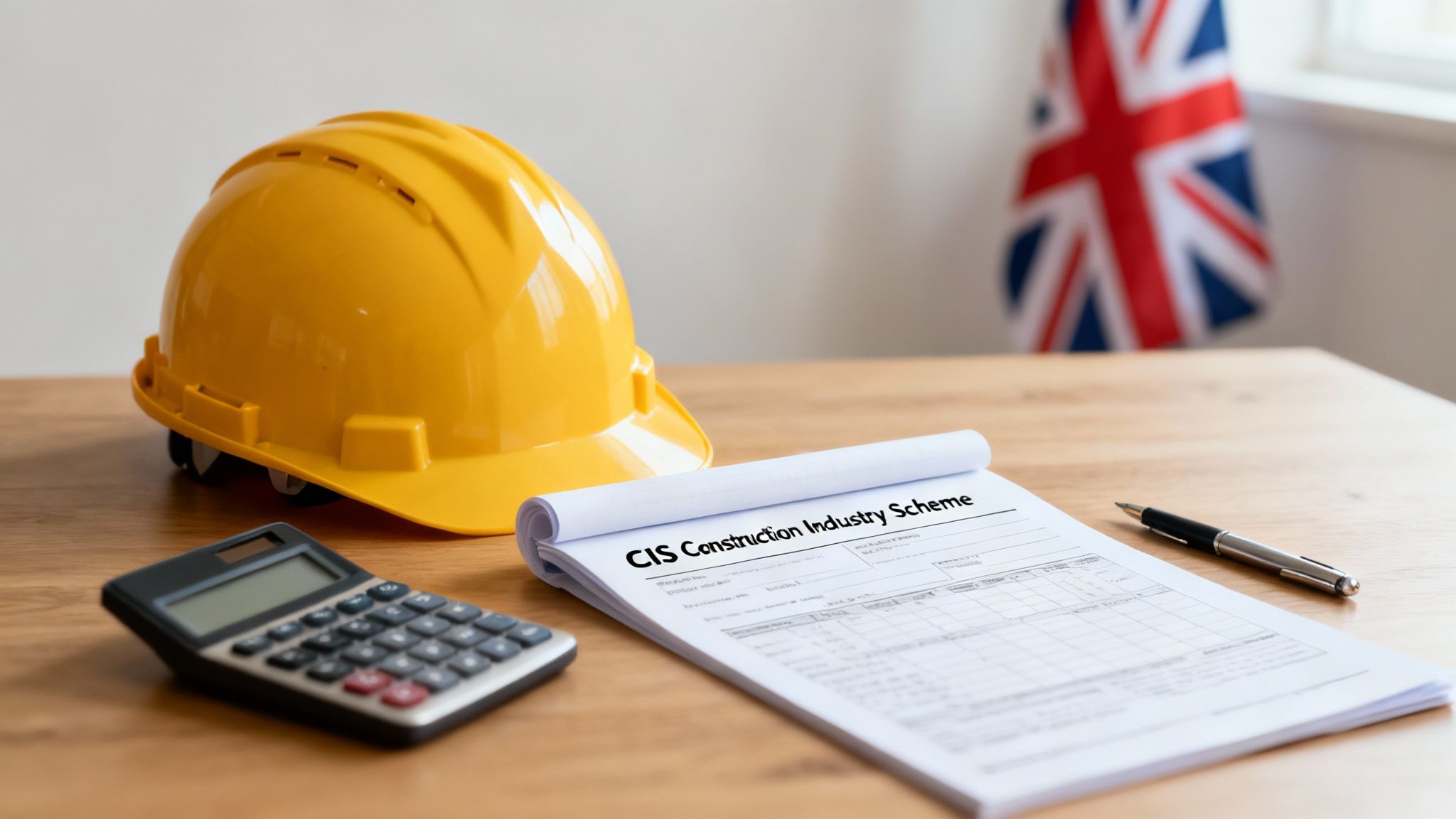 Construction workers on a building site discussing plans
