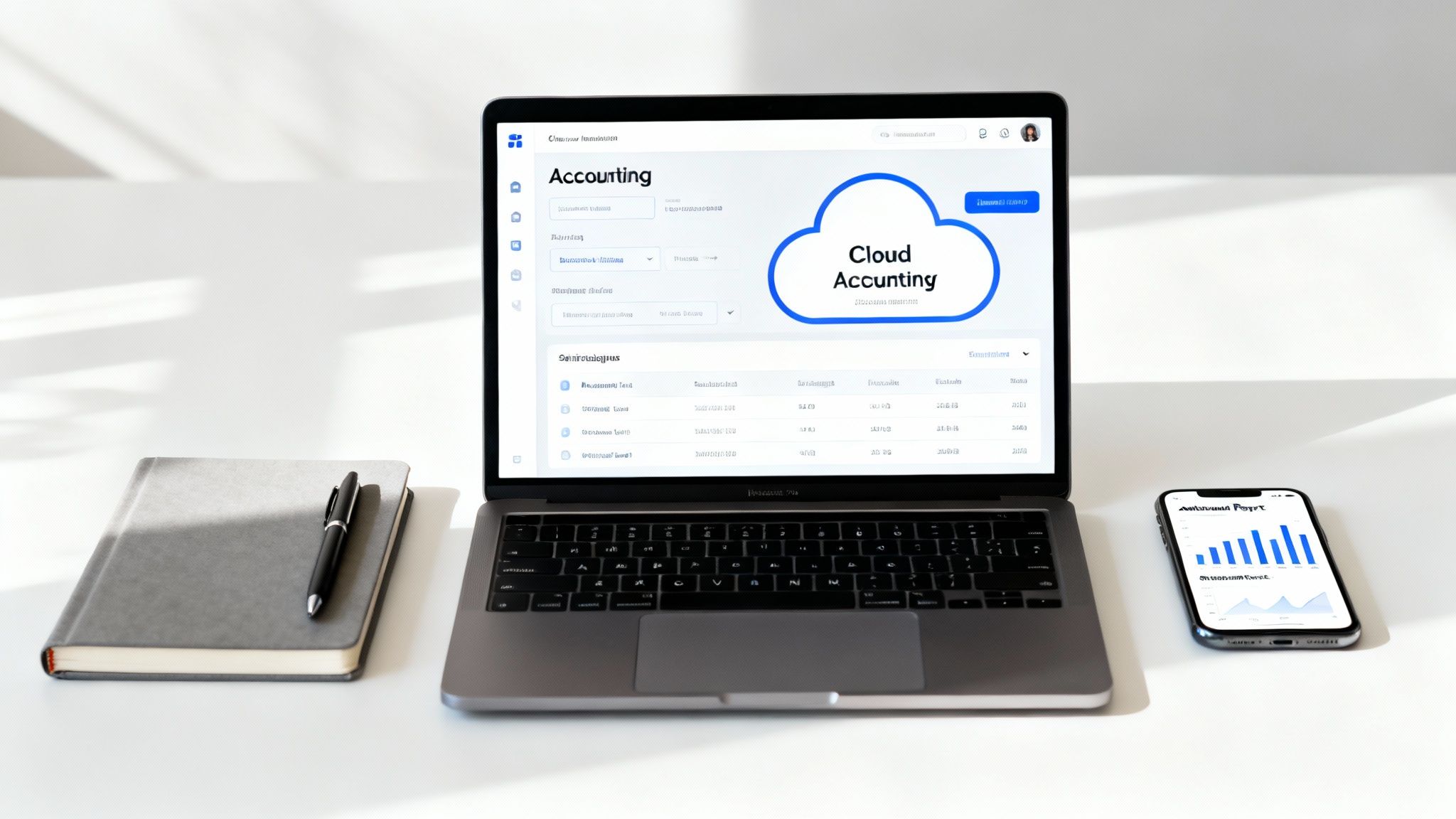 Accountants discussing cloud software integration
