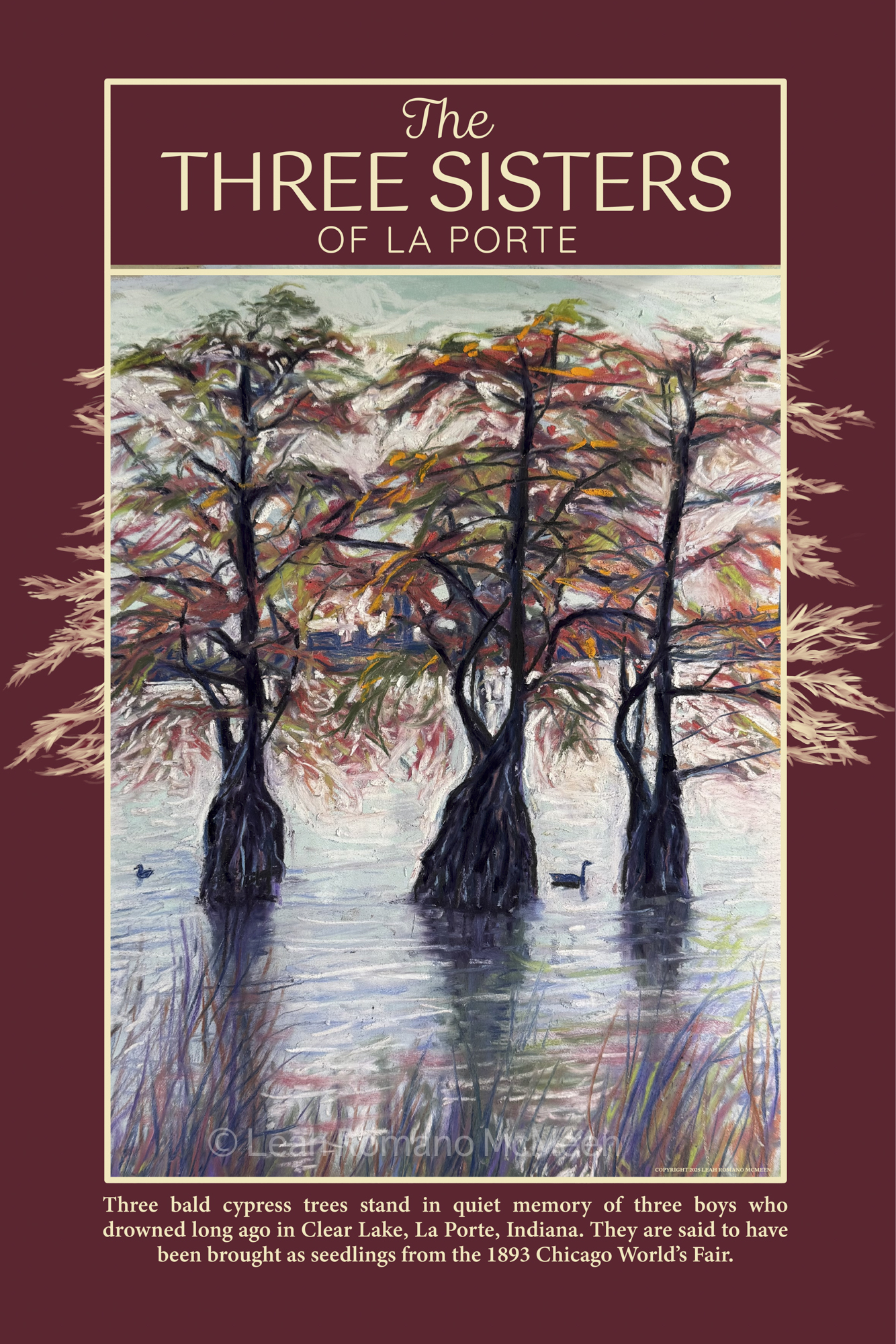 Three Sisters of La Porte Vintage Style Poster