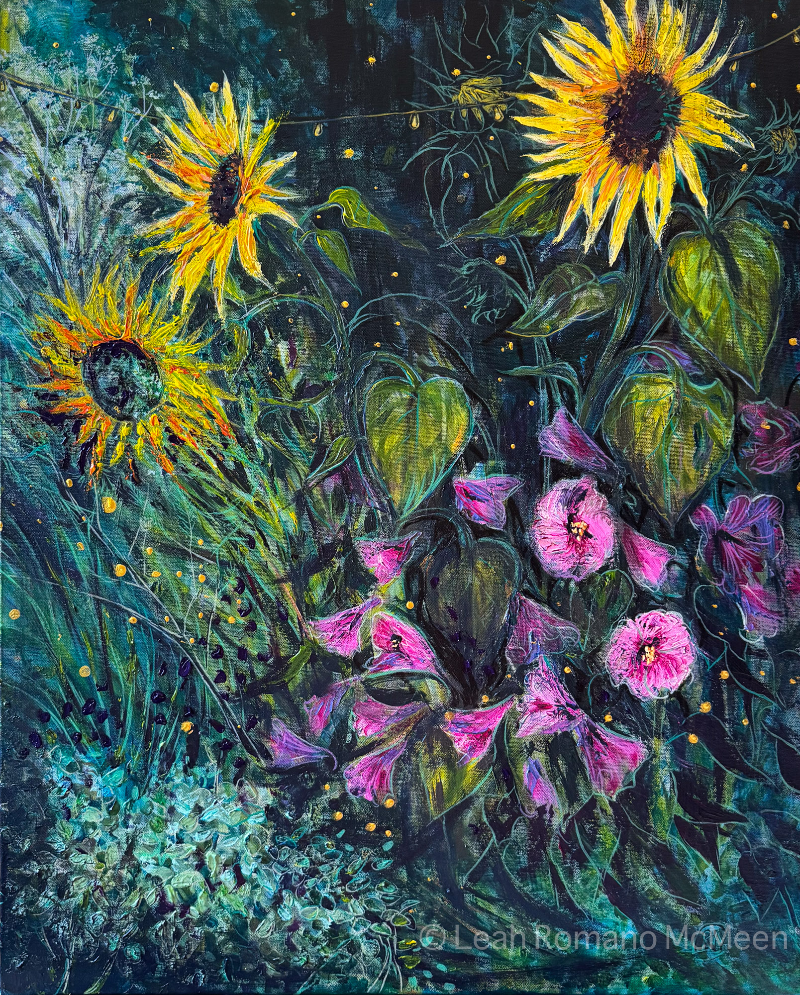 Fireflies In The Garden painting
