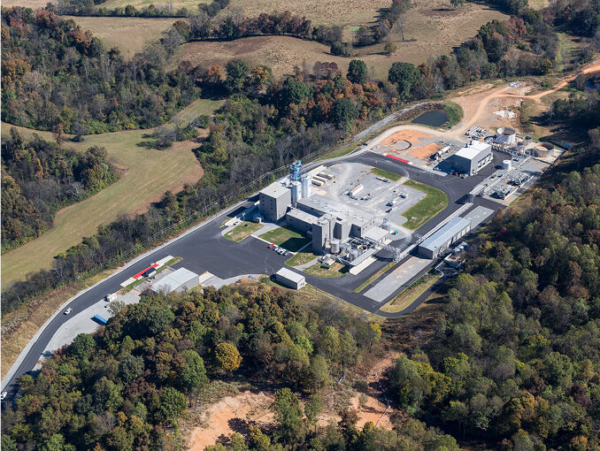 Aerial view of factory