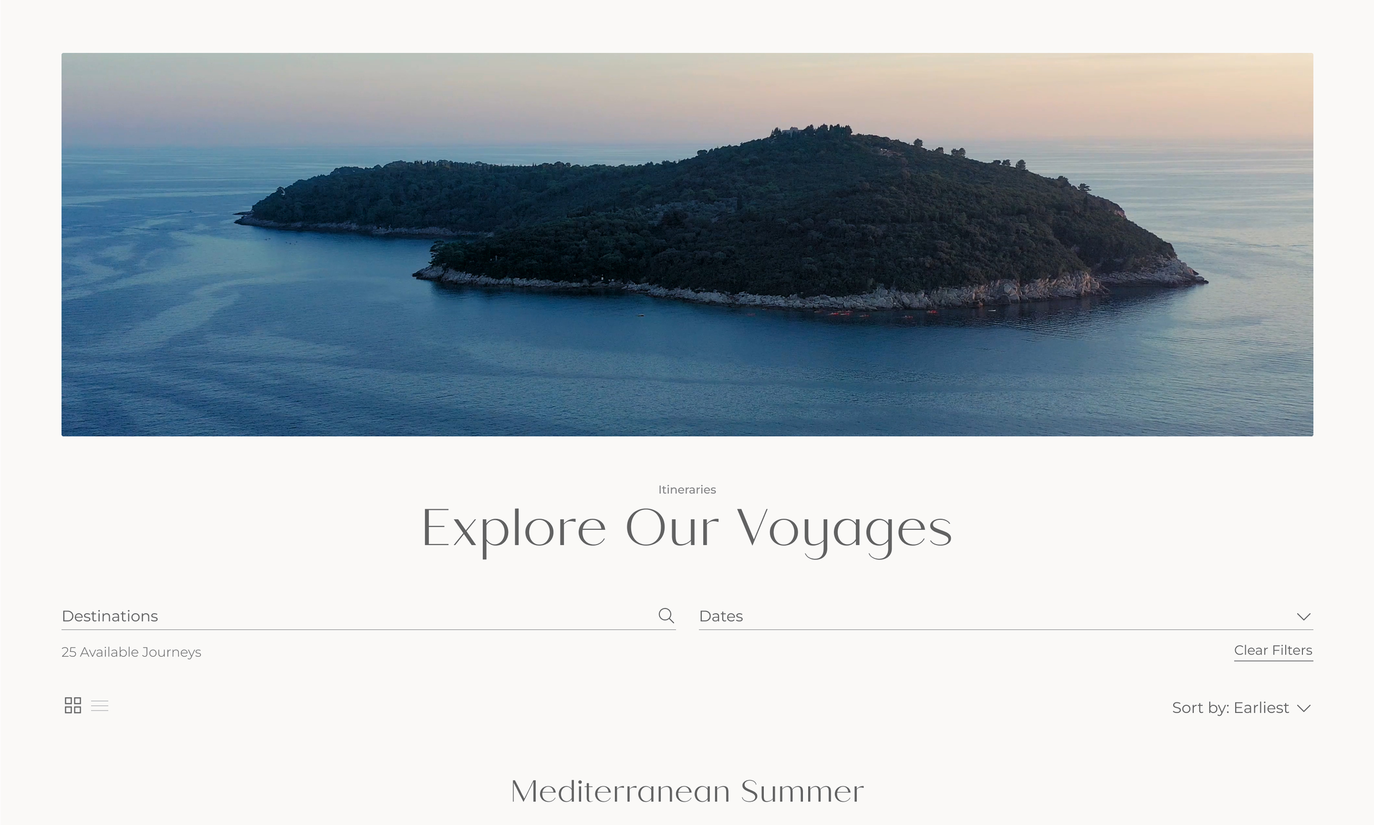 A still from the Superyacht Holdings itinerary interface