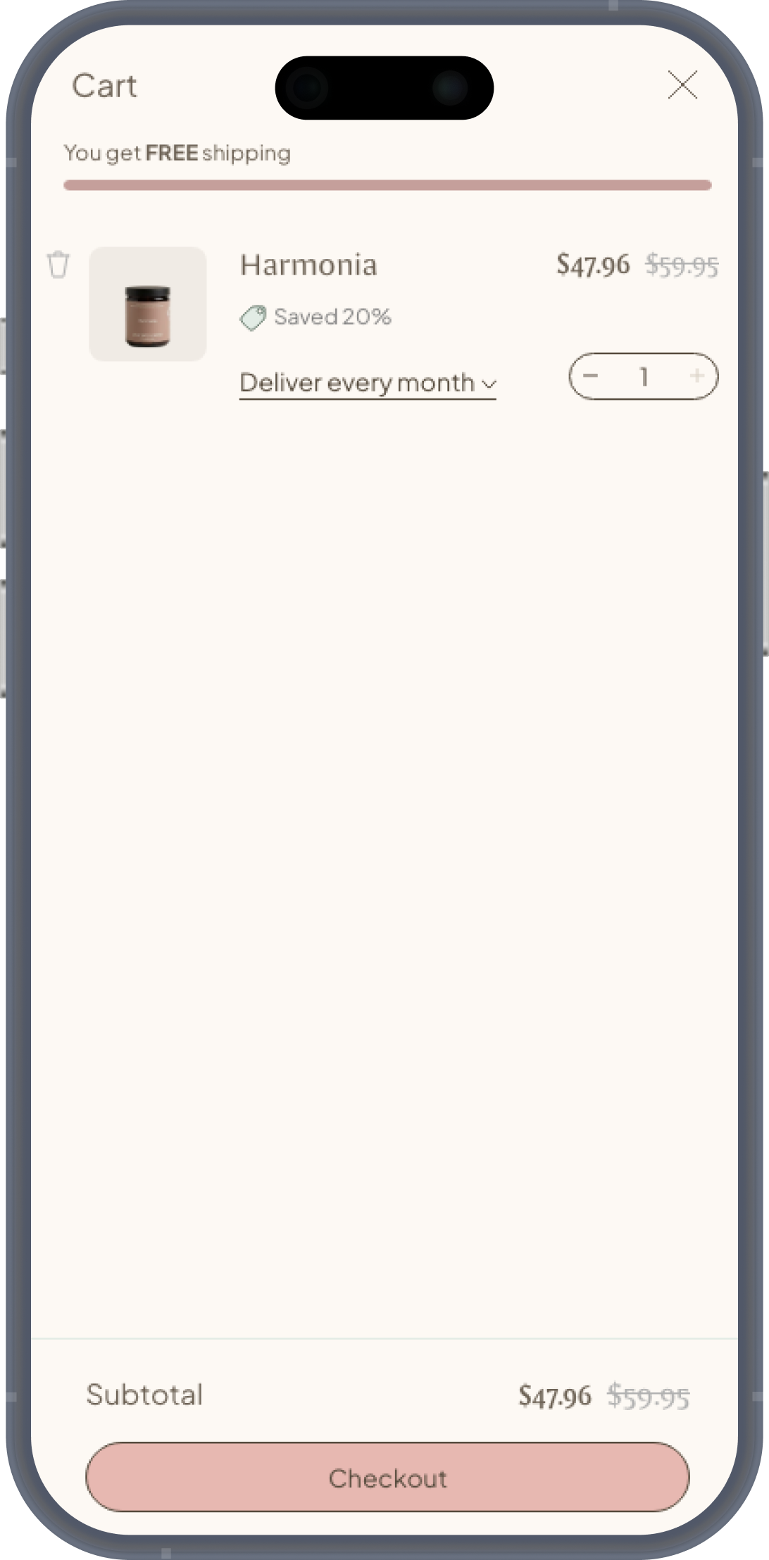 A second DEA Wellness mobile screen from the same flow