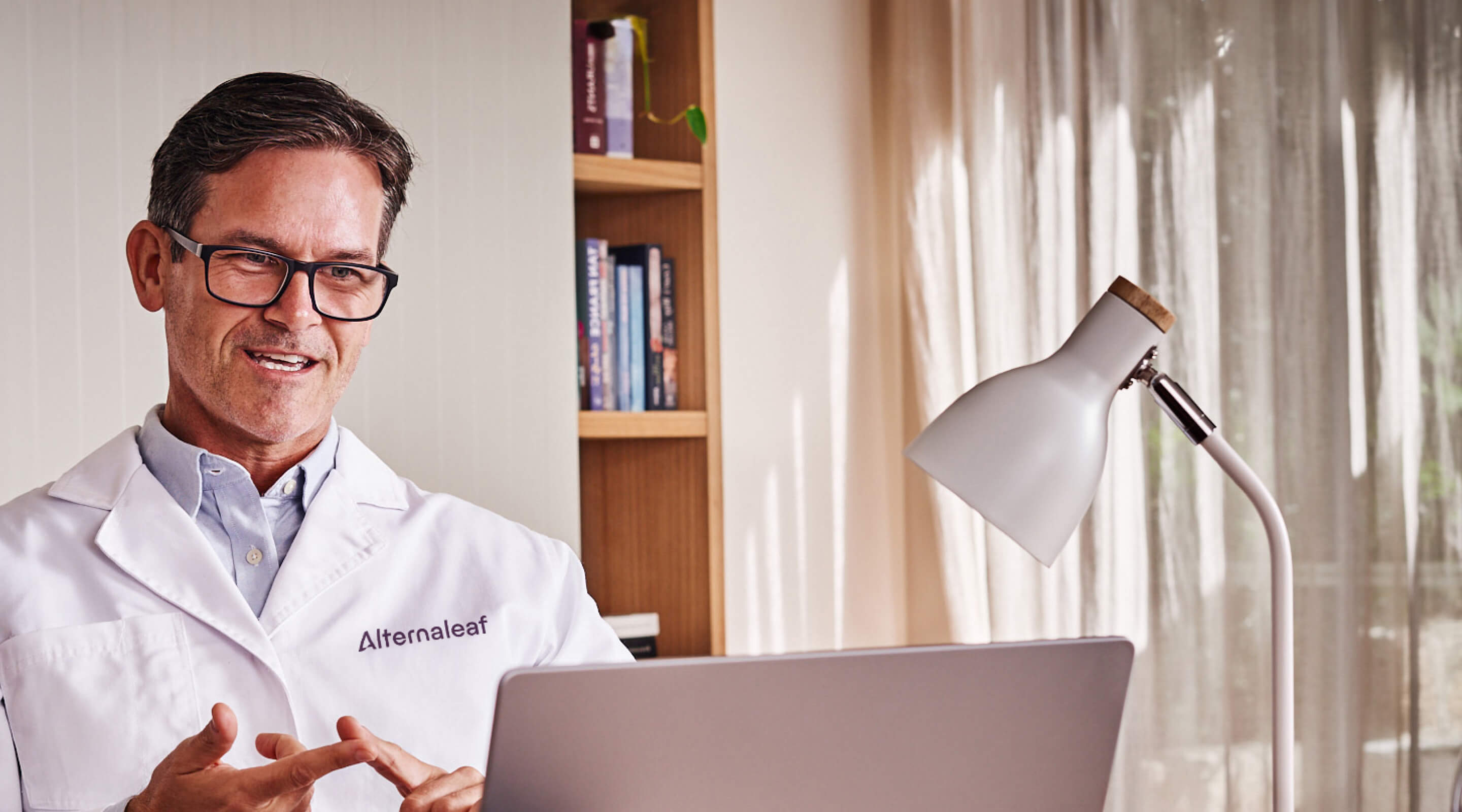 Alternaleaf Doctor Explaining Cannabinoids On Telehealth Call