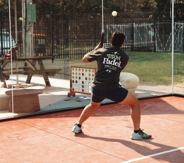 A Man Playing The Town Padel