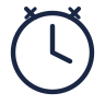 Icon of a stopwatch showing 3 o'clock.