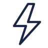 Blue lightning bolt icon.