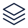 Icon of three stacked layers representing layering or multiple levels.