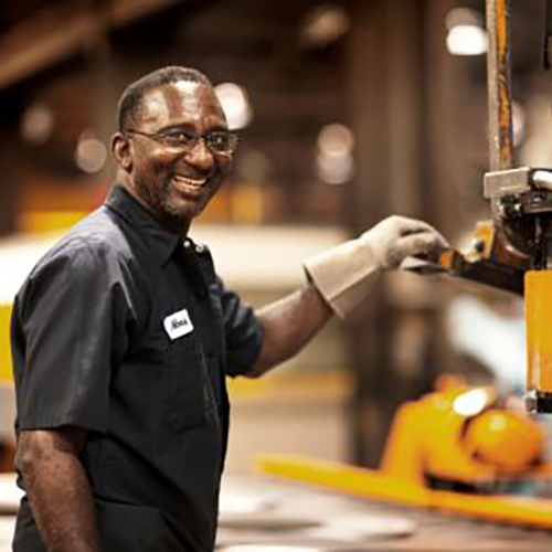 an employee working in a manufacturing