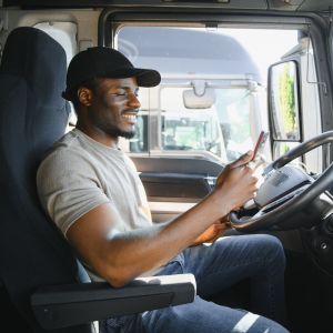 young American truck driver