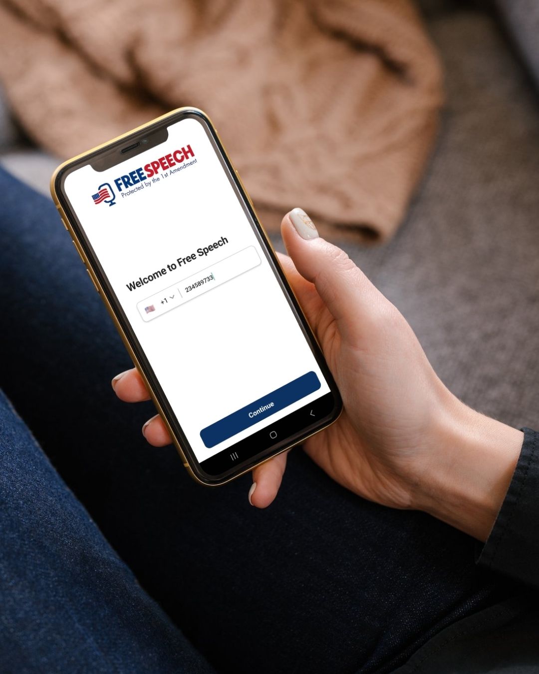 Free speech app opens on mobile