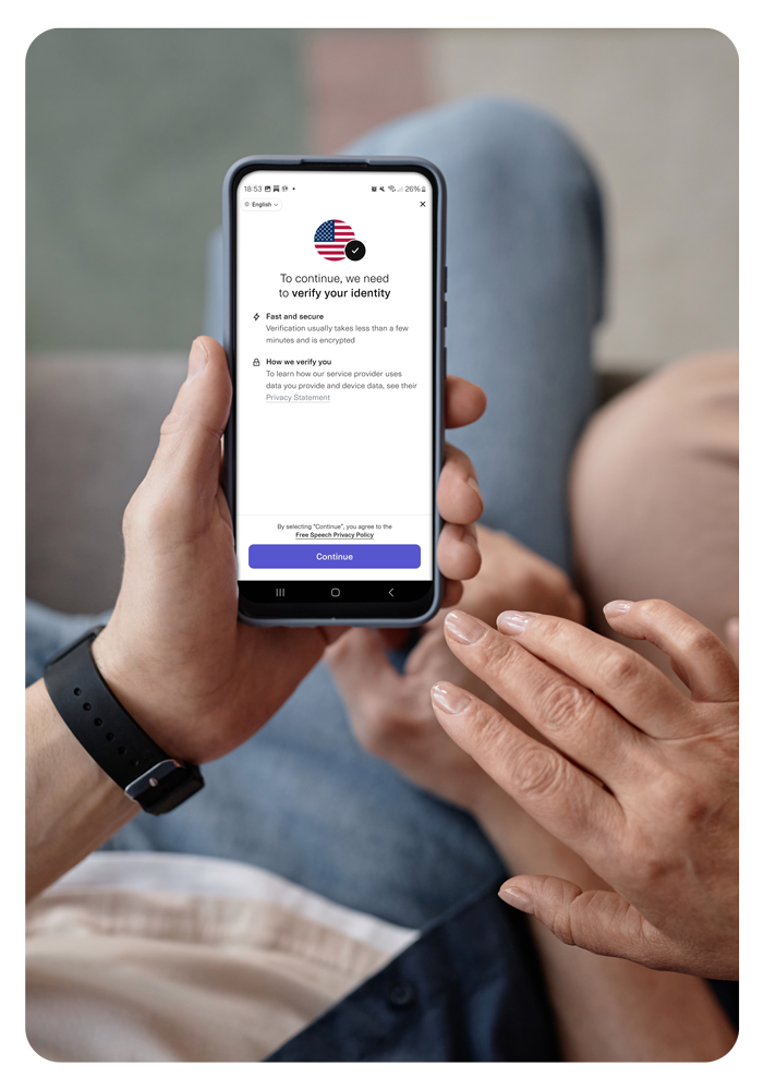 Free speech app opens on mobile