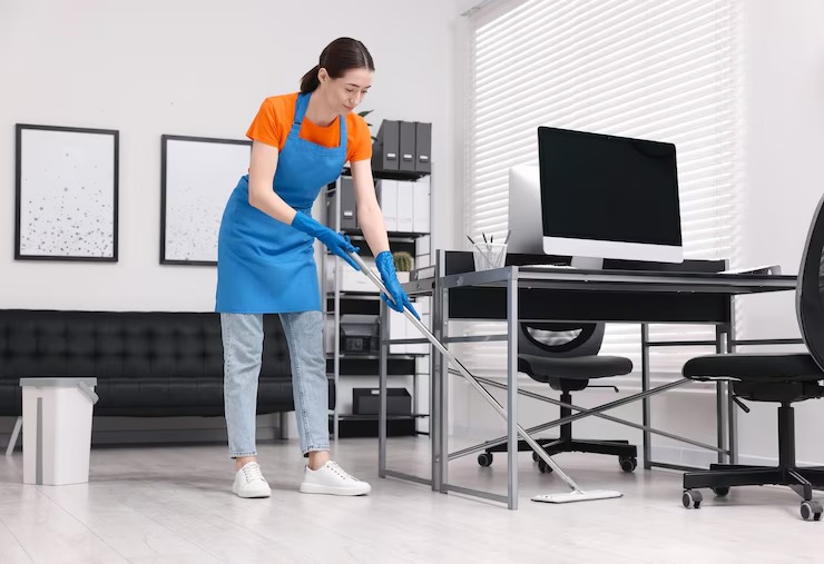 House Maid Cleaning Office Room