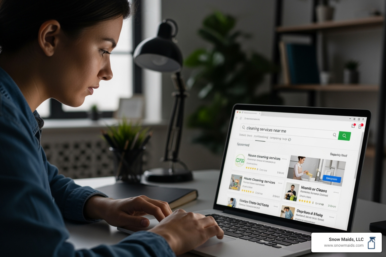 person on laptop searching for cleaning services - licensed deep cleaning contractor in golden, co person on laptop searching for cleaning services - licensed deep cleaning contractor in golden, co