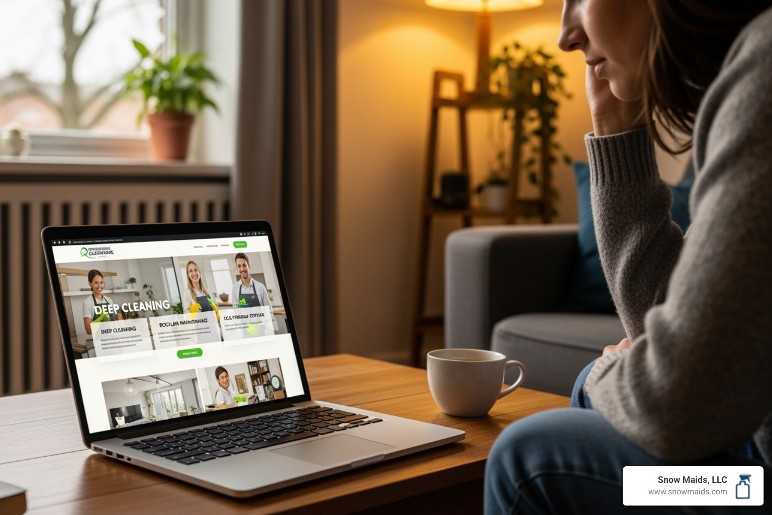 person checking cleaning service website - affordable housekeeping installation in colorado springs, co