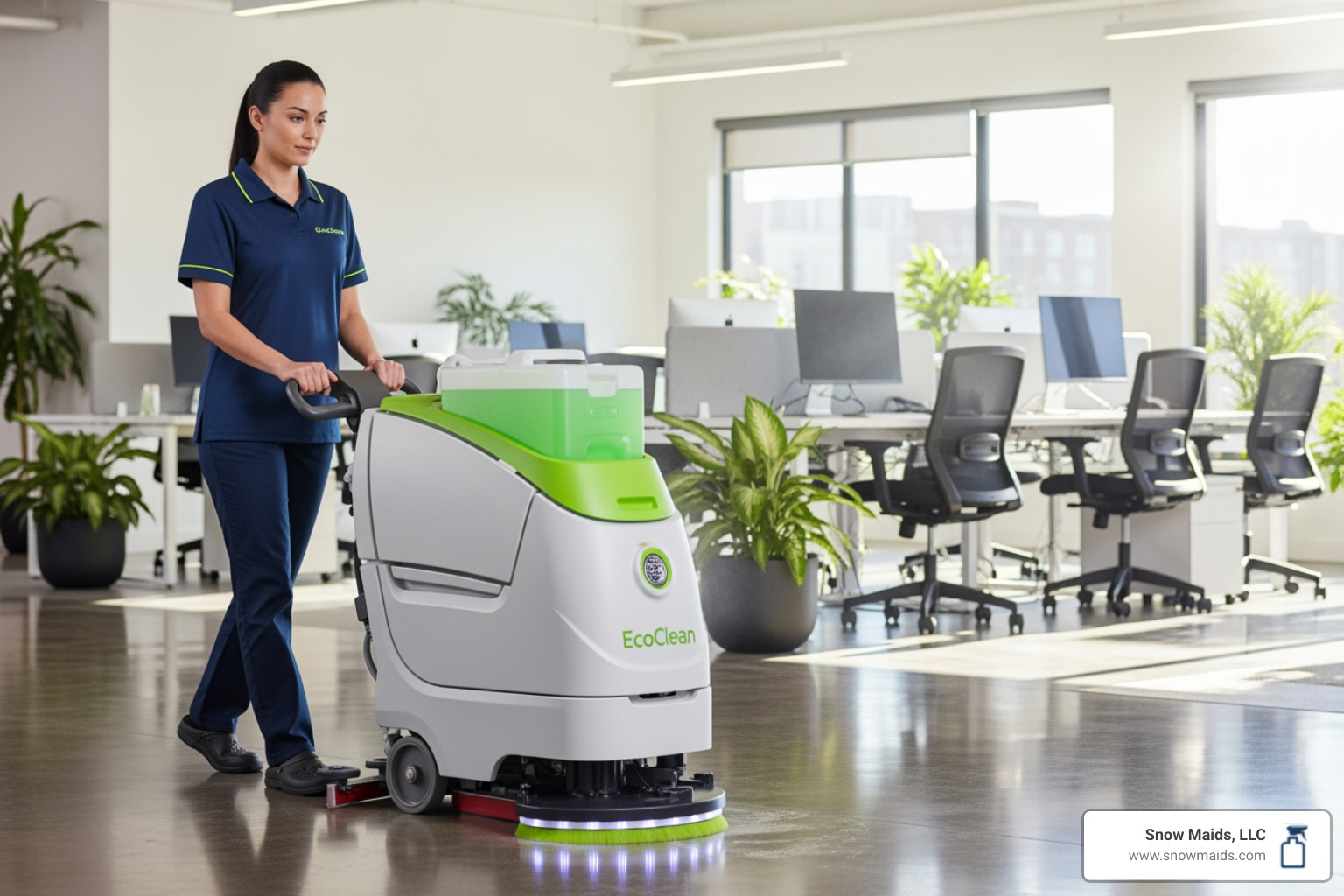 professional cleaner using modern, eco-friendly cleaning equipment - bi-weekly commercial cleaning in golden, co