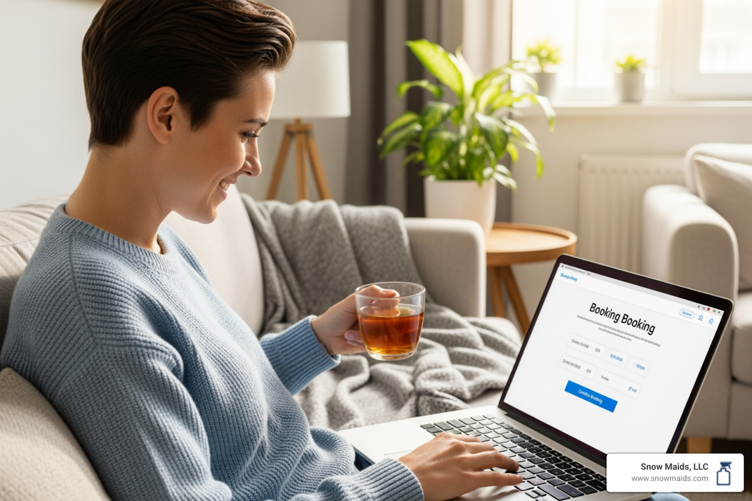 person easily booking a cleaning service on a laptop - bi-weekly deep cleaning in monument, co person easily booking a cleaning service on a laptop - bi-weekly deep cleaning in monument, co